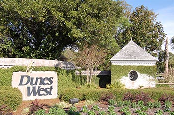 a Dunes West entrance in Mount Pleasant, South Carolina