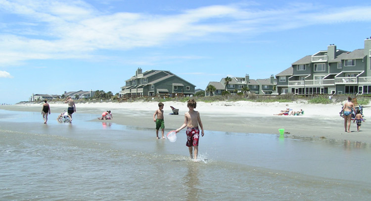 family and friends at the beach in Isle of Palms, South Carolina