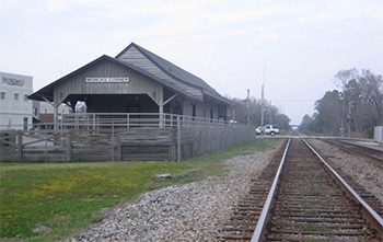 a railroad train depot in Moncks Corner, South Carolina