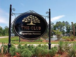 Photo of the sign for The Club at Legend Oaks Plantation in Summerville